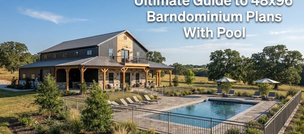 Explore 48×96 Barndominium Plans with Pool for Homeowners