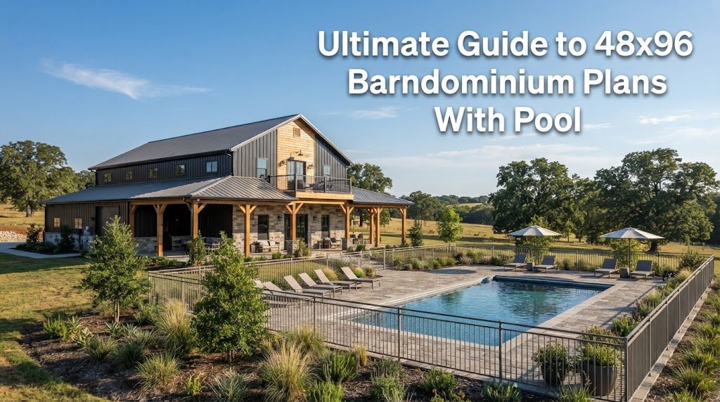 Explore 48×96 Barndominium Plans with Pool for Homeowners