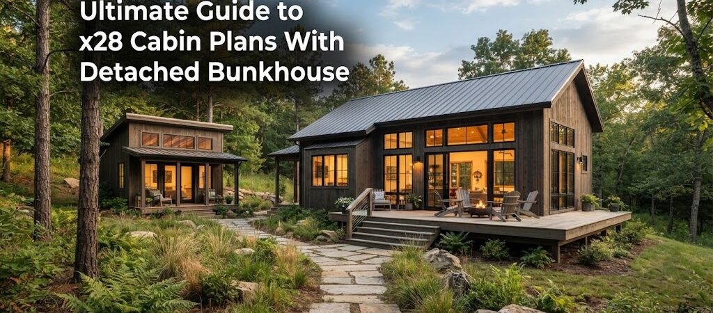 Explore x28 Cabin Plans with Detached Bunkhouse Ideas