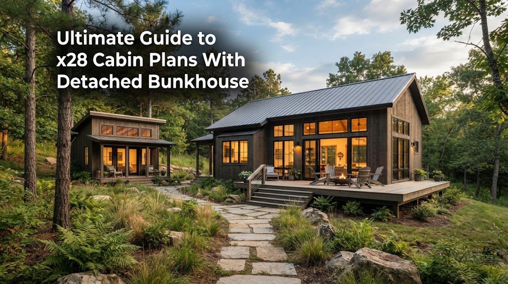 Explore x28 Cabin Plans with Detached Bunkhouse Ideas
