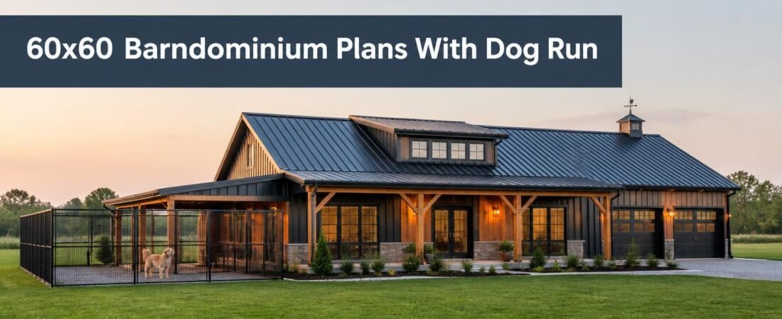 60×60 Barndominium Plans with Dog Run for Homes