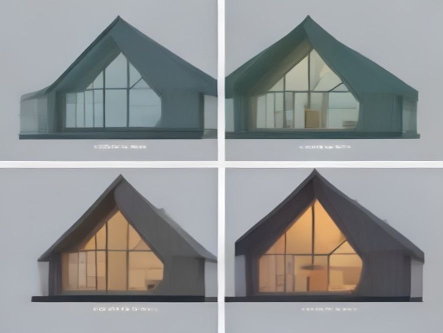 Visual infographic summary for Key Features of the A-Frame Design ("x16 Cabin Plans A-Frame)