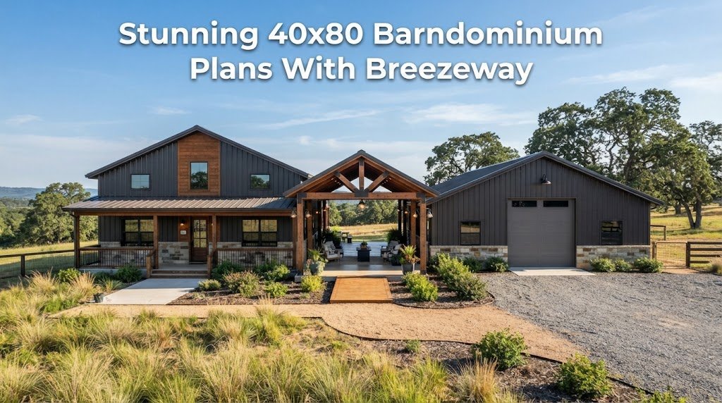 40×80 Barndominium Plans with Breezeway for Homeowners