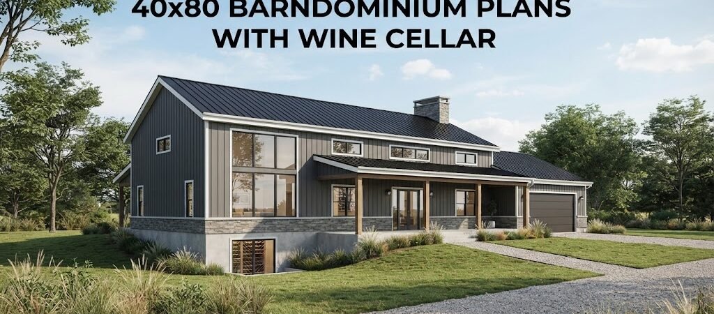 40×80 Barndominium Plans with Wine Cellar for Homeowners