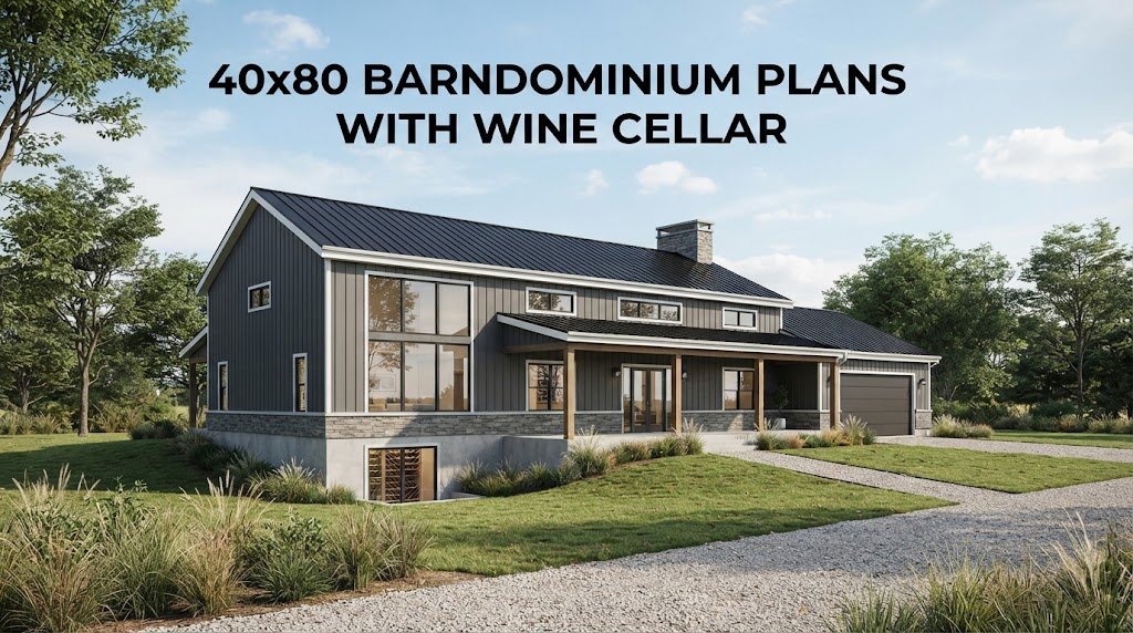 40×80 Barndominium Plans with Wine Cellar for Homeowners